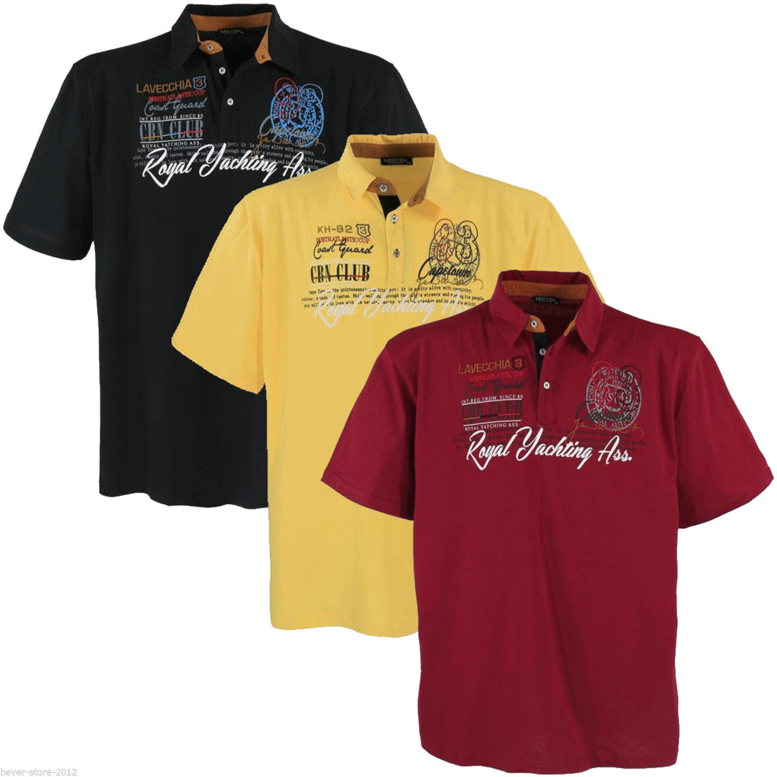 Lavecchia Polo T-Shirt Herren Hemd Übergrößen Royal BIG 3XL 4XL 5XL 6XL 7XL 8XL